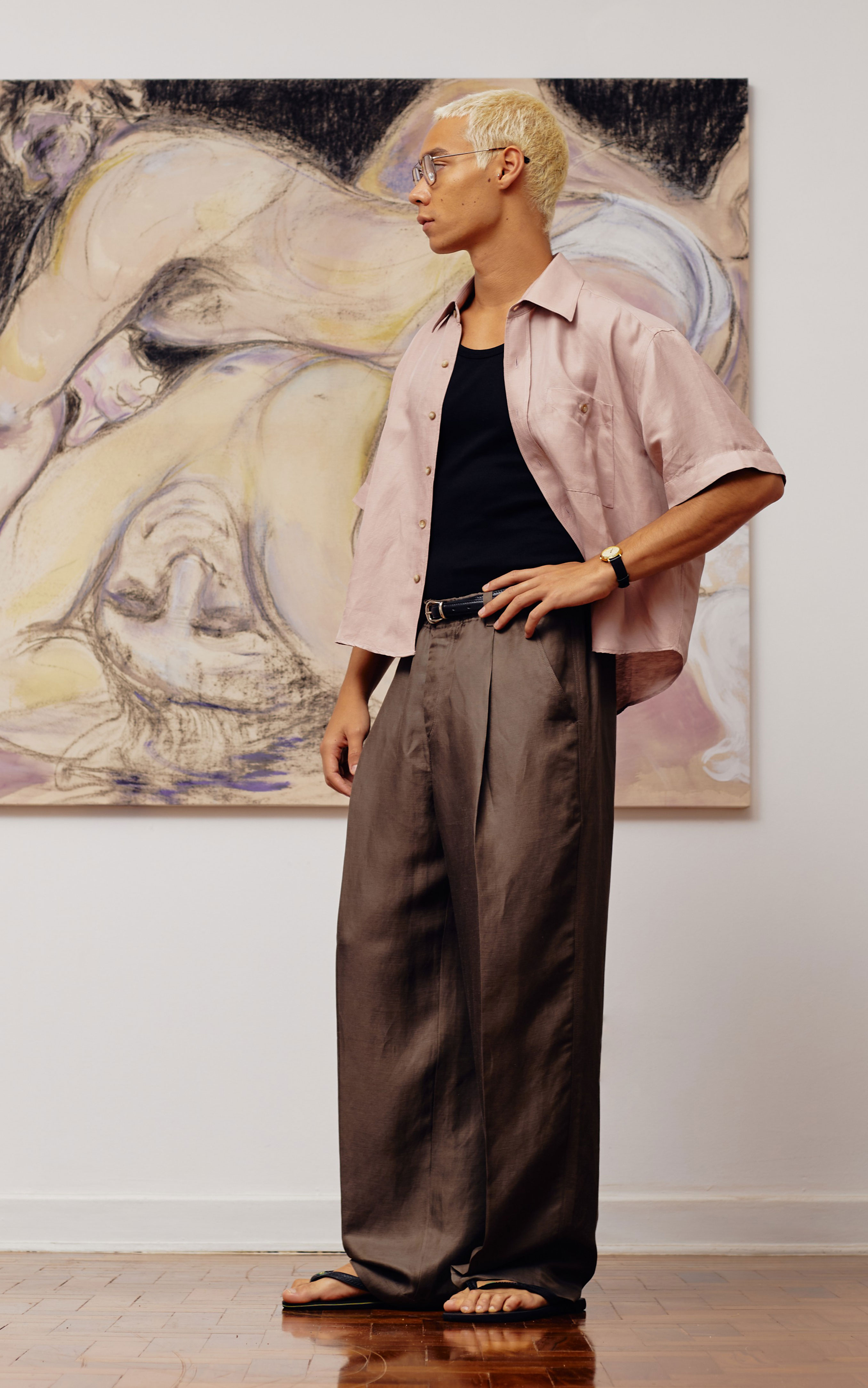 CALÇA FLUIDA MARROM